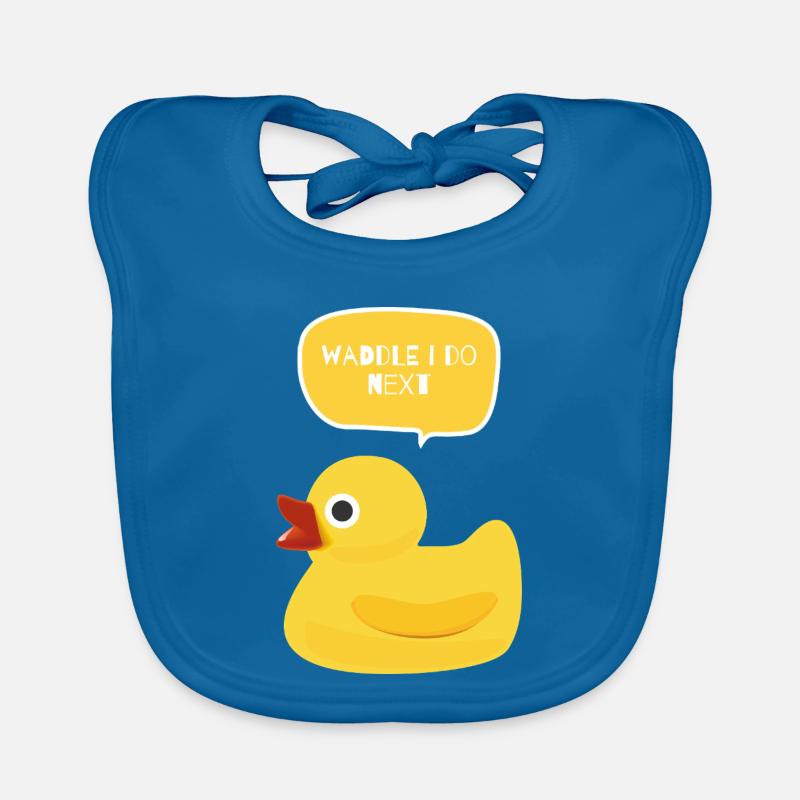 Waddle I Do Next Duck Design - Bavoir bio Bébé - bleu paon