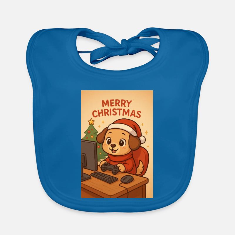 Chien de Noël sur PC Bavoir bio Bébé