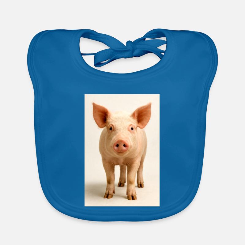 Cochon pastel - Bavoir bio Bébé - bleu paon