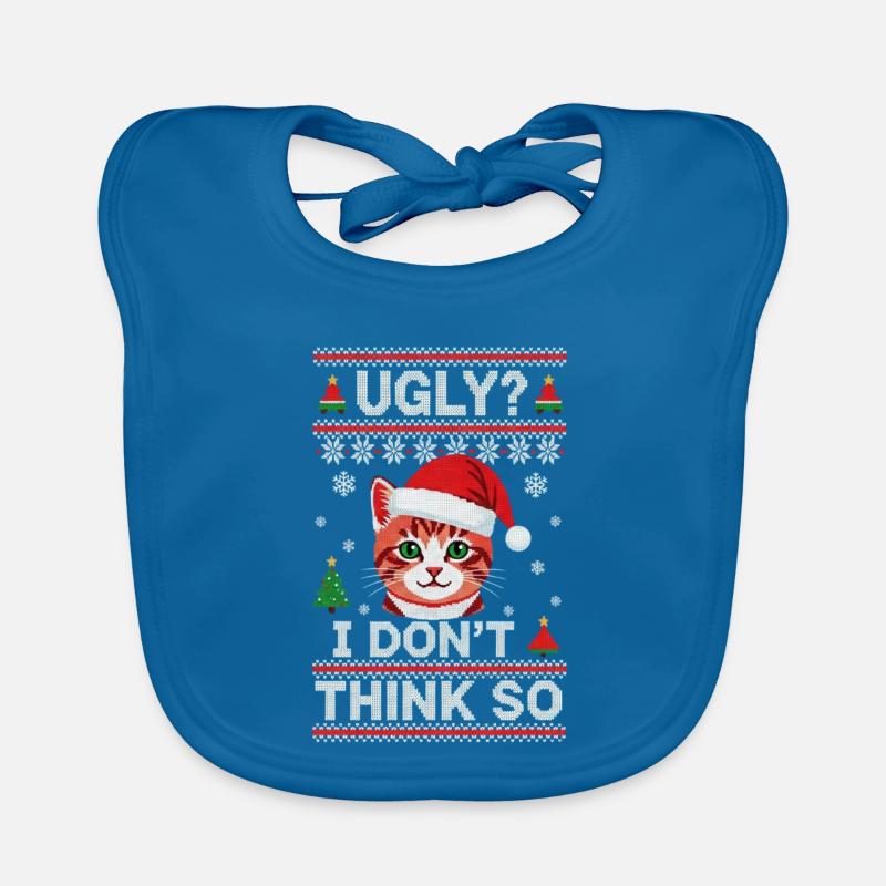 Chat de Noël – Pull de Noël moche Bavoir bio Bébé