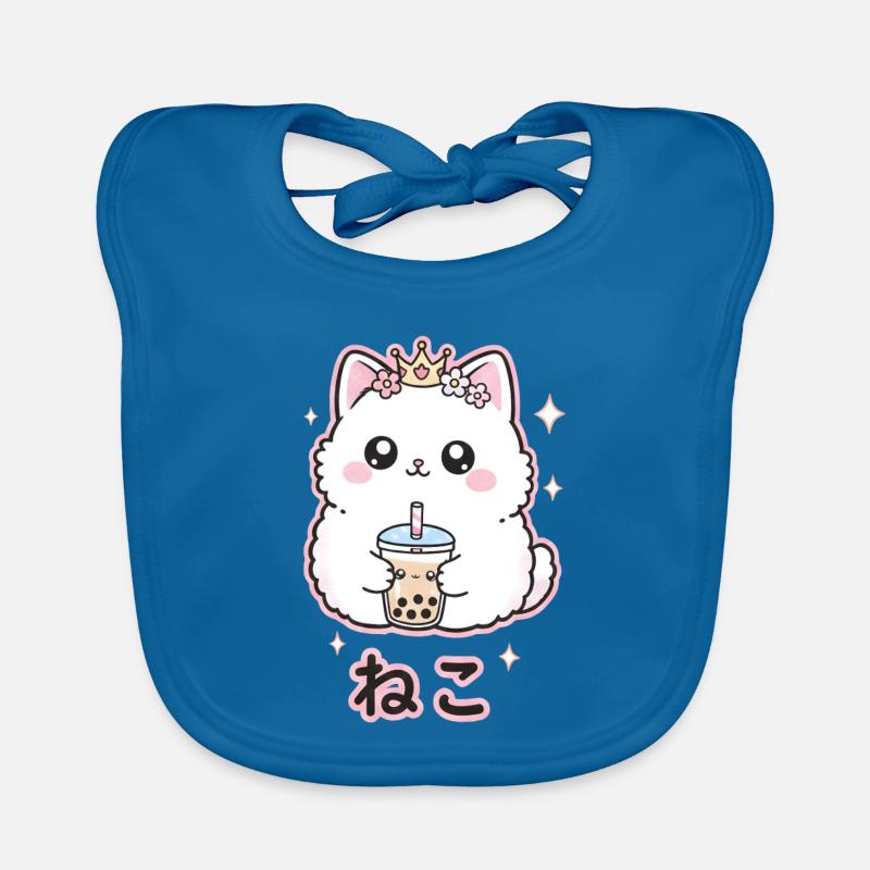 Katzenkönigin mit Bubble Tea Baby Bio-Lätzchen