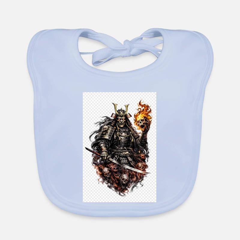 Flameskull Samurai Organic Baby Bibs