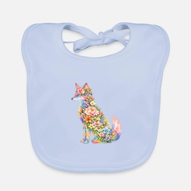 Fuchs Silhouette Blumen Baby Bio-Lätzchen