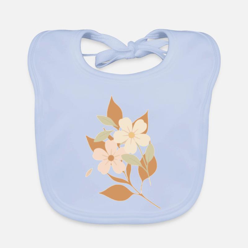 Drawn flowers Organic Baby Bibs