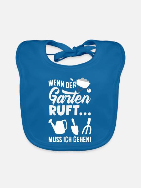 Wenn Der Garten Ruft - Baby Bio-Lätzchen - Pfauenblau
