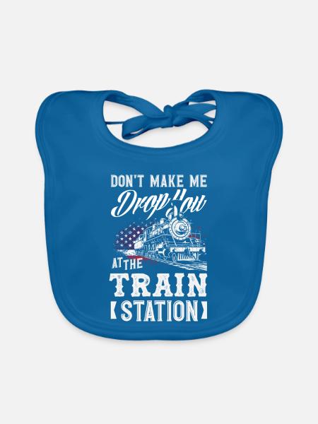 Lass Mich Dich Nicht Am Bahnhof Absetzen Lustig - Baby Bio-Lätzchen - Pfauenblau - Vorne