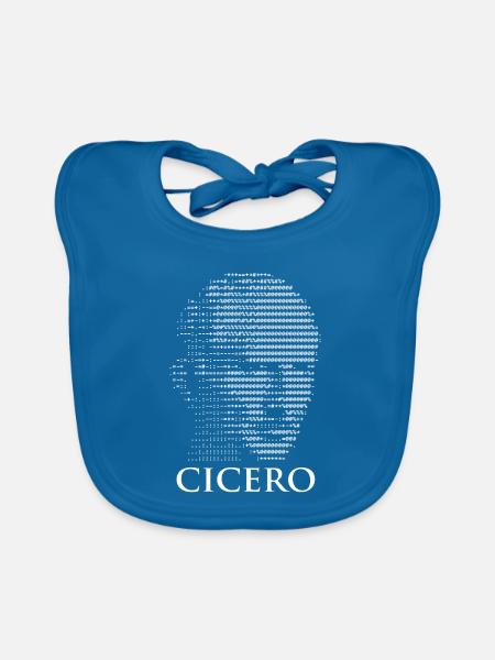 Cicero ASCII Kunstporträt - Baby Bio-Lätzchen - Pfauenblau - Vorne