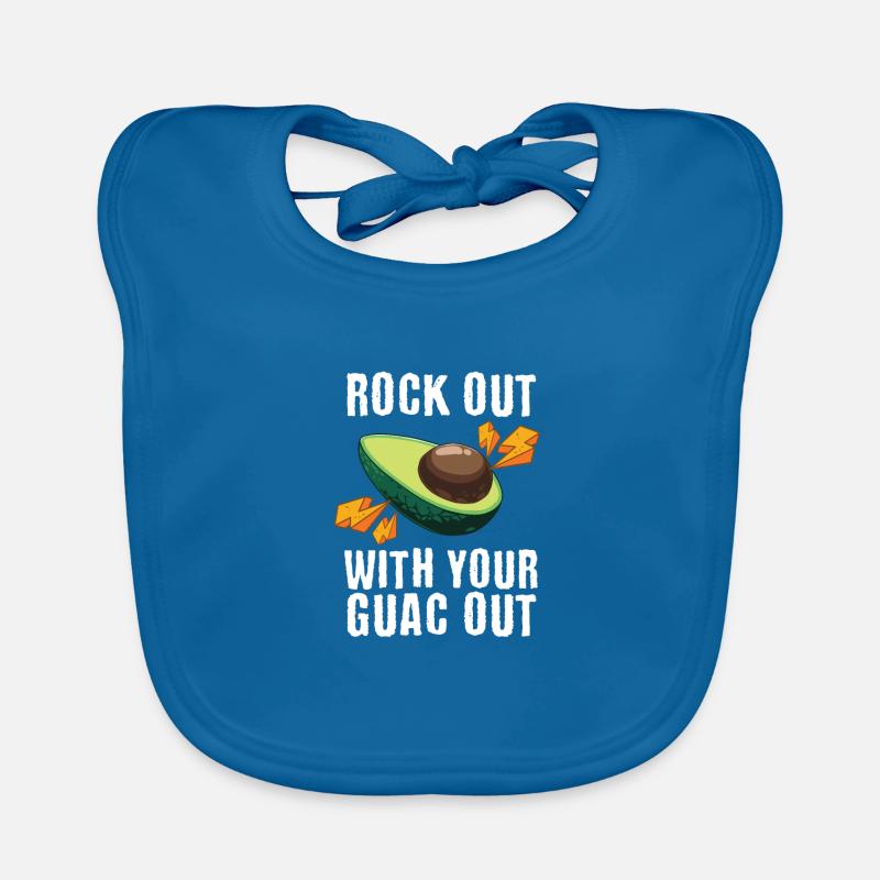 Avocado Fruit Cool Rock Out With Your Guac Out Organic Baby Bibs