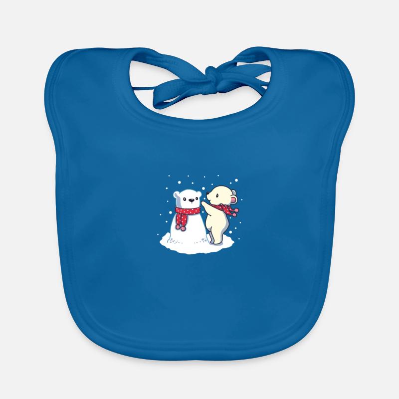 Nettes Eisbär-Tierhaustier mit Schneemann-Geschenk Baby Bio-Lätzchen