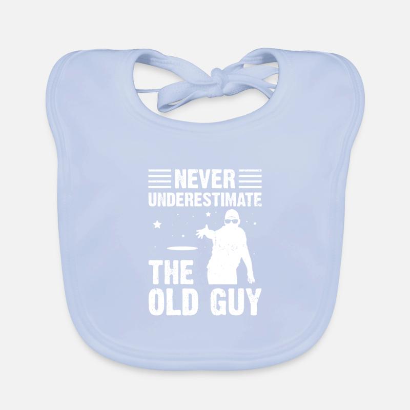 Never Underestimate The Old Guy Disc Golf Organic Baby Bibs