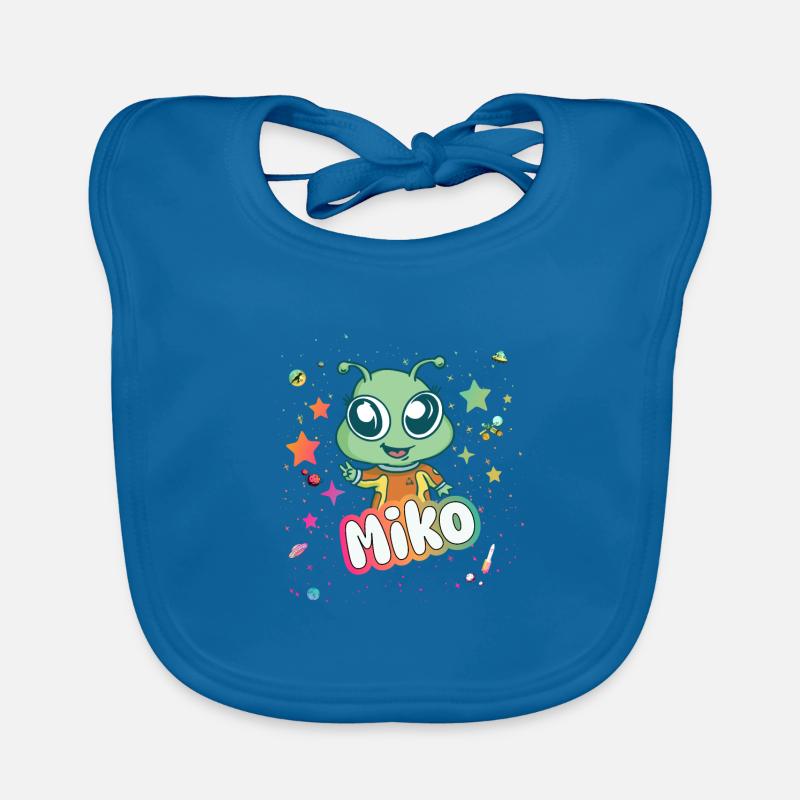 MIKO - Beau nom de garçon avec un extraterrestre mignon Bavoir bio Bébé