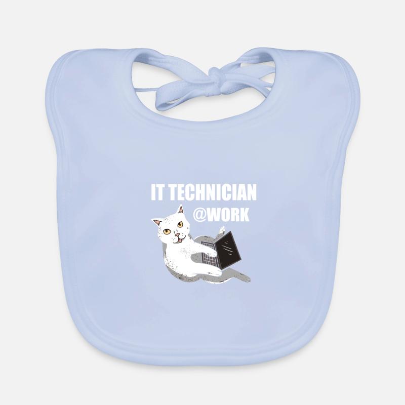IT Techniker Katze Programmierer Techie Baby Bio-Lätzchen