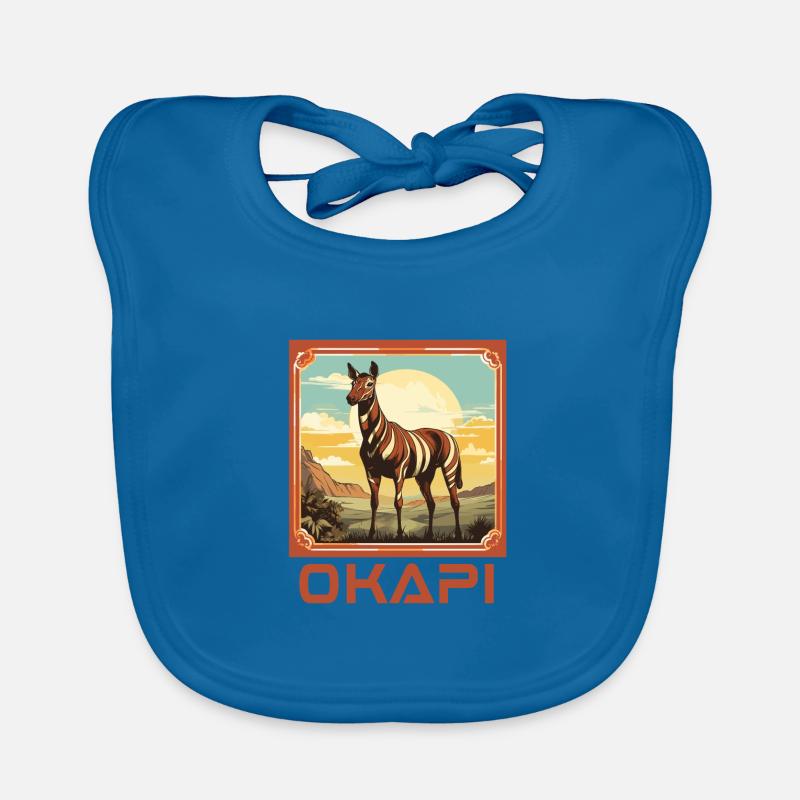 Okapi coucher de soleil Animal Bavoir bio Bébé