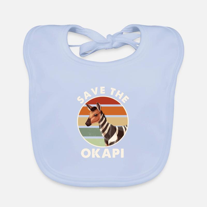 Okapi coucher de soleil Animal Bavoir bio Bébé