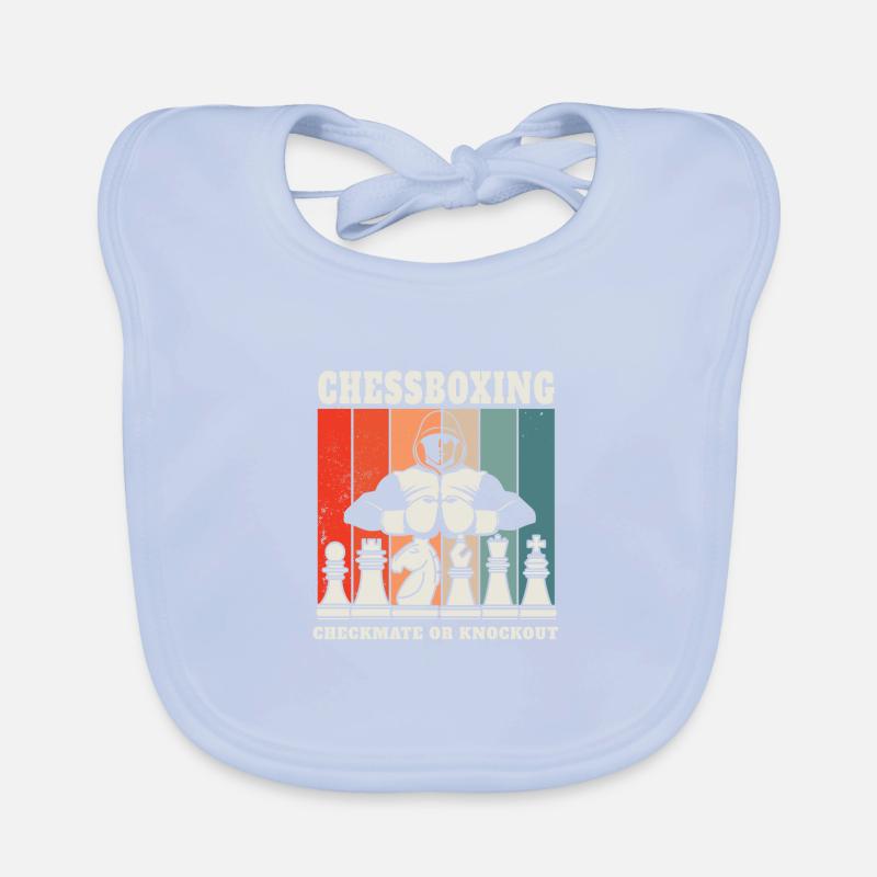 Chess Boxing - Boxe d’échecs et mat ou KO Bavoir bio Bébé