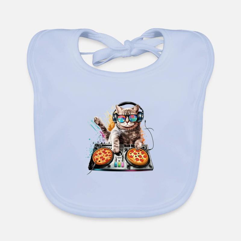 Disque Jockey Pizza Chat de l’Espace - Interstellaire Bavoir bio Bébé