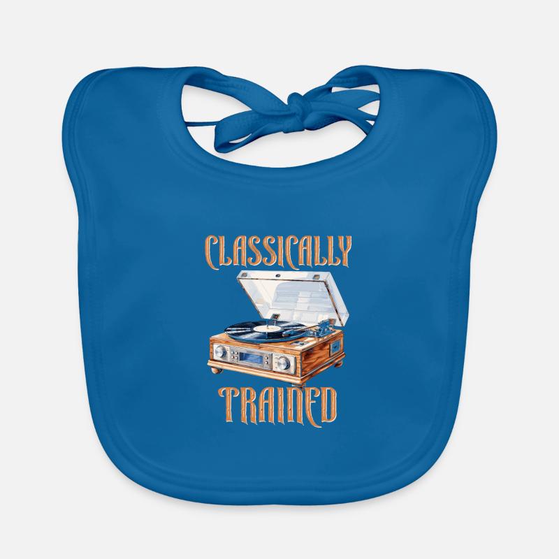 Classically Trained Vintage Record Player Organic Baby Bibs