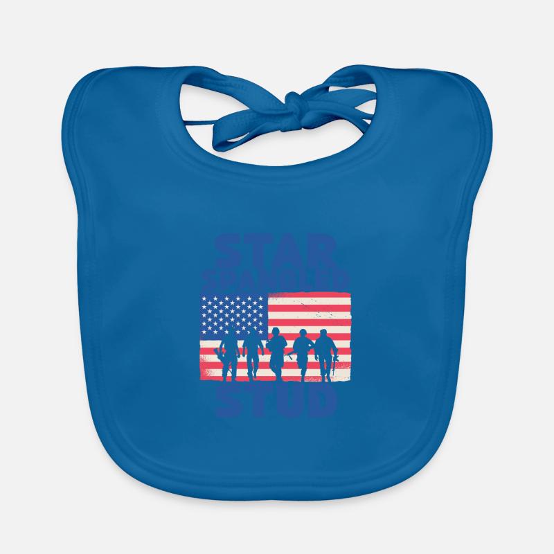 Star Spangled Stud Friedenszeichen USA Flagge Baby Bio-Lätzchen