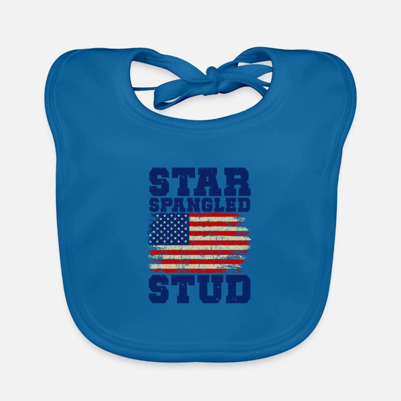 Star Spangled Stud Friedenszeichen USA Flagge Baby Bio-Lätzchen