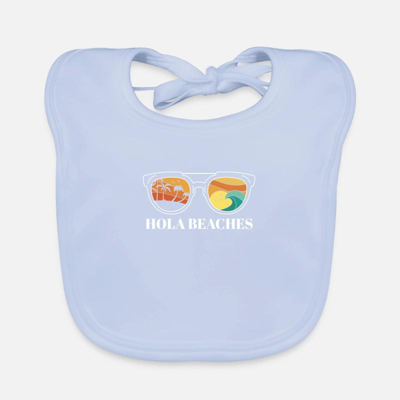 Hola Beaches Skeleton Beach Vacation Summer Fun Organic Baby Bibs