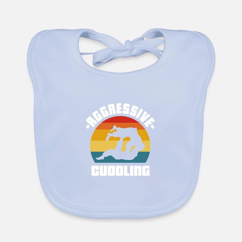 Aggressive Cuddling Retro Jiu Jitsu Kampfsport Baby Bio-Lätzchen