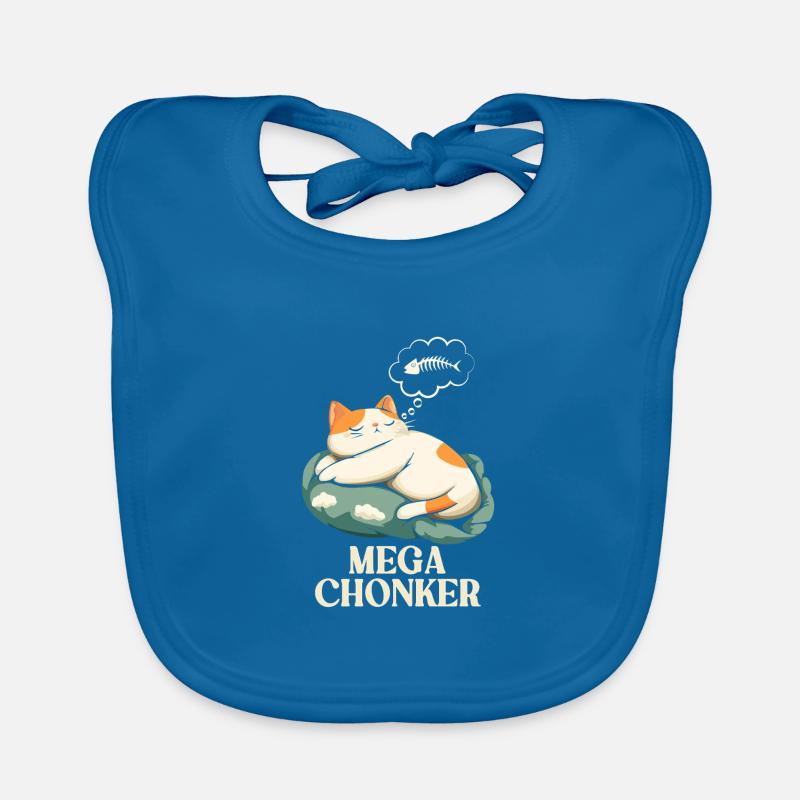 Mega Chonker Cat Thought Bubble Fish Organic Baby Bibs