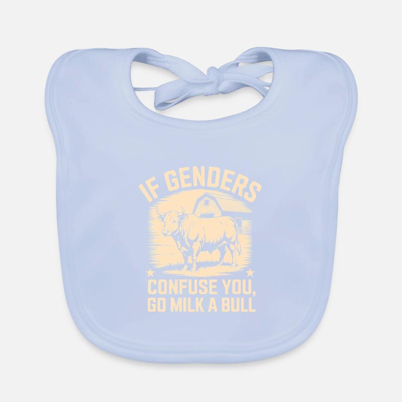 When genders confuse, milk a bull Organic Baby Bibs