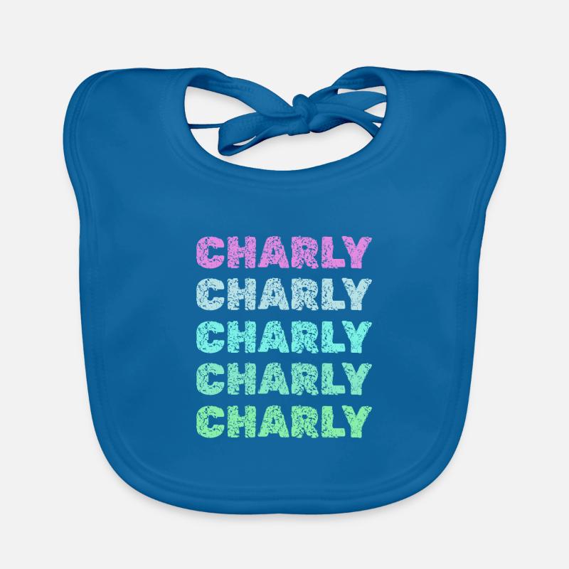First name Charly Organic Baby Bibs