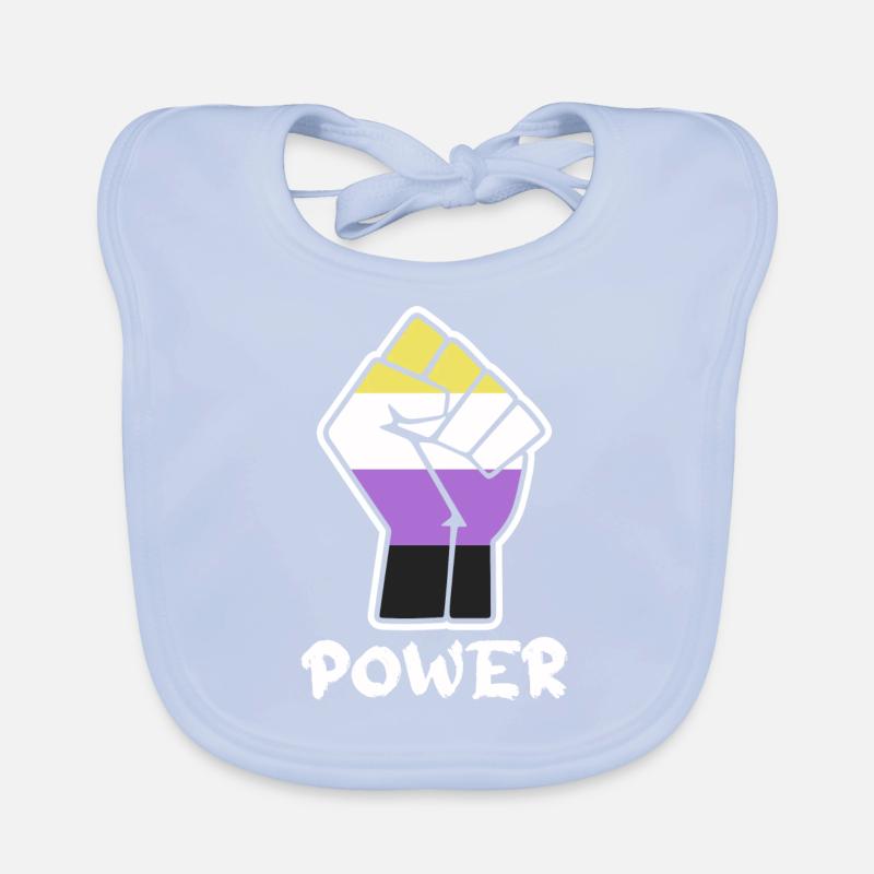 Power Nonbinary Pride Faust Design für Equality Baby Bio-Lätzchen