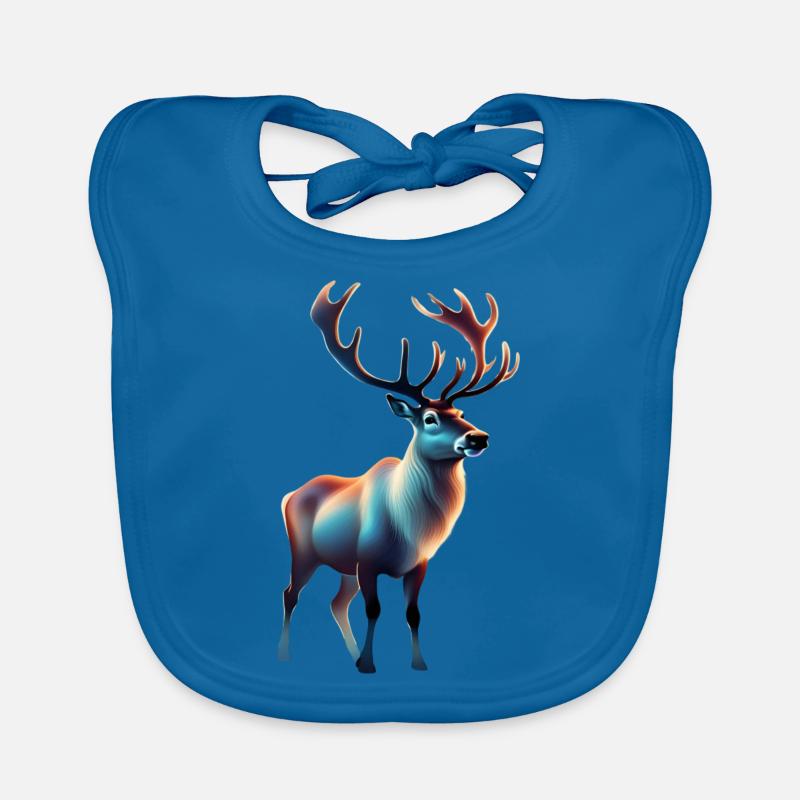 Cool looking reindeer design Organic Baby Bibs