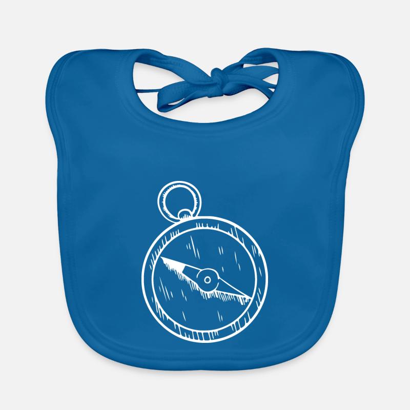 Compass Hand Drawn Cardinal Direction Organic Baby Bibs