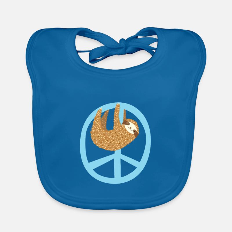 Faultier Peacezeichen Baby Bio-Lätzchen