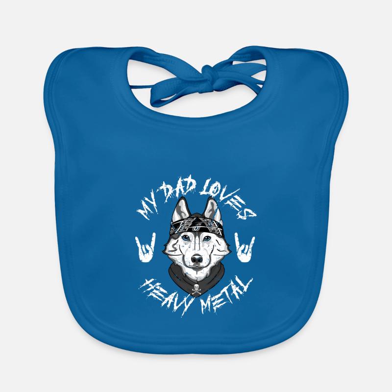 HUSKY - Bavoir bio Bébé - bleu paon