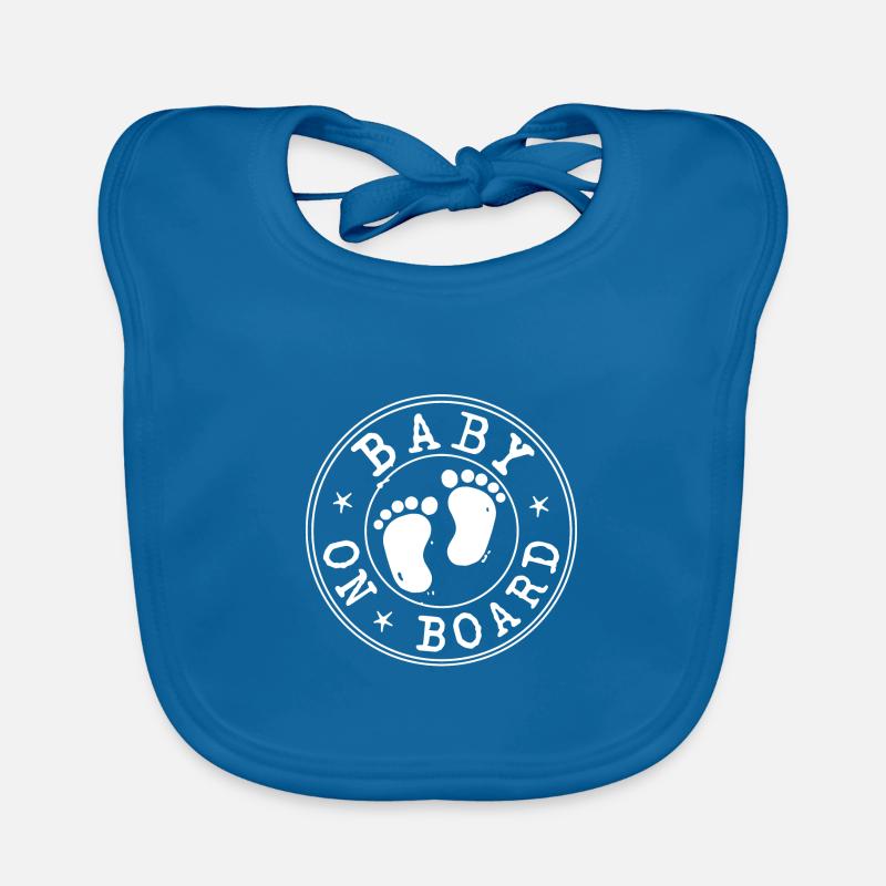 Bébé à bord - Bavoir bio Bébé - bleu paon