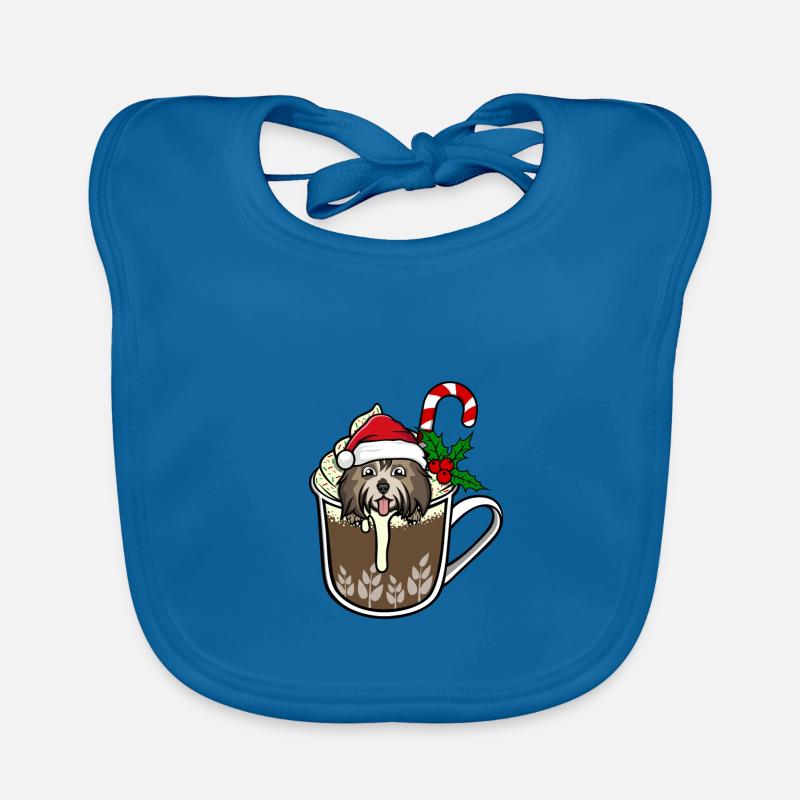Cocoa Havanese Christmas Organic Baby Bibs