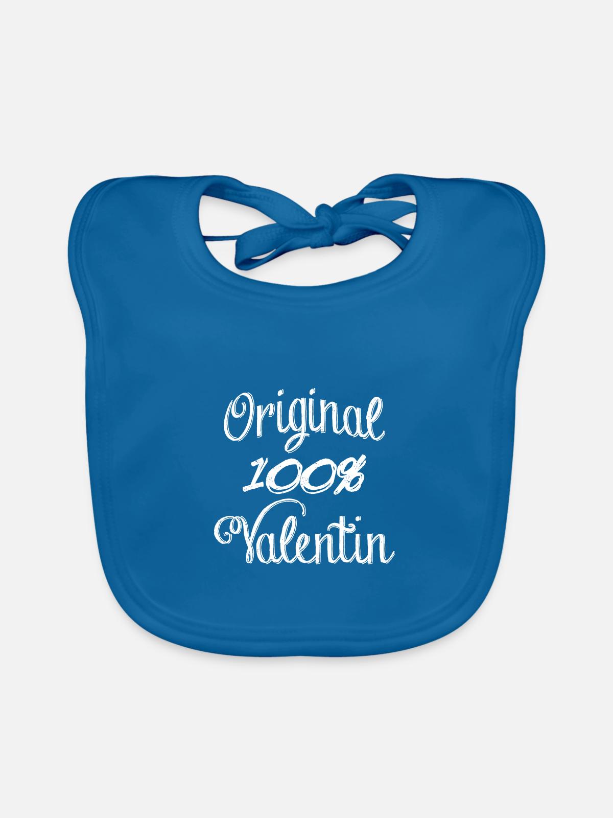 Original 100% Valentin - Baby Bio-Lätzchen - Pfauenblau - Vorne