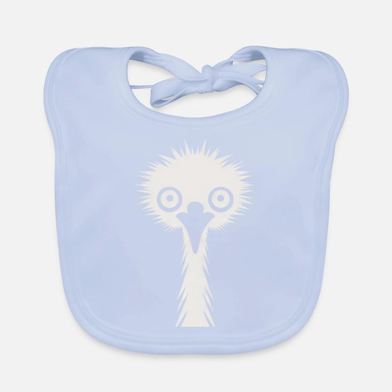 Silhouette gracieuse : émeu et autruche en silhouette Bavoir bio Bébé