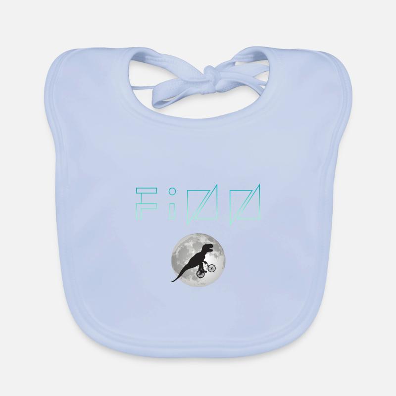 FINN - Beautiful boy name with dinosaur Organic Baby Bibs