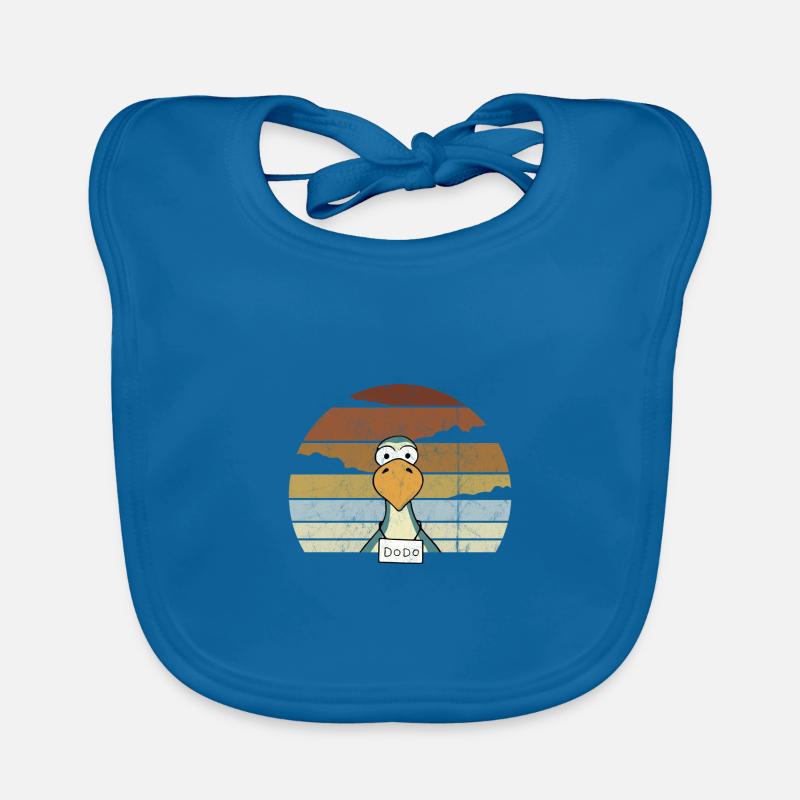 Comic Dodo Retro Sunset Funny Bird Organic Baby Bibs