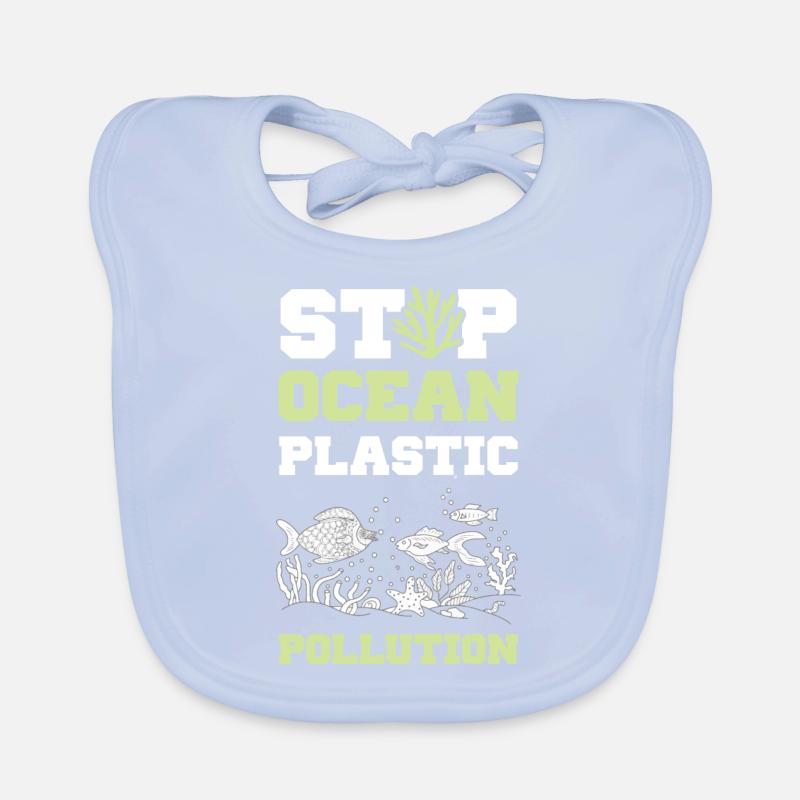 Plastic Save the Ocean Organic Baby Bibs