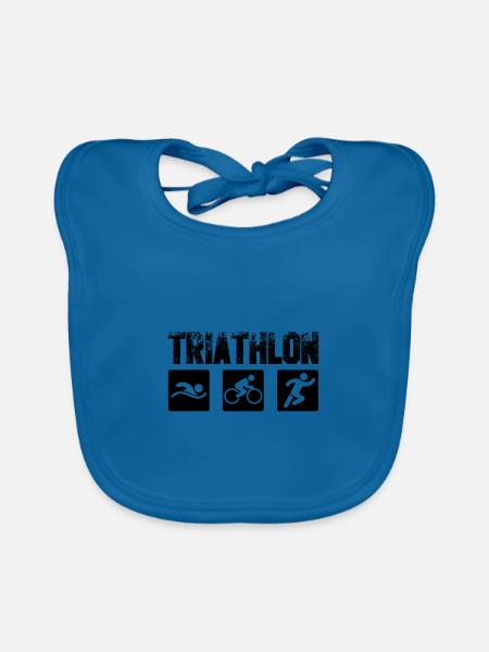 Triathlon - Baby Bio-Lätzchen - Pfauenblau