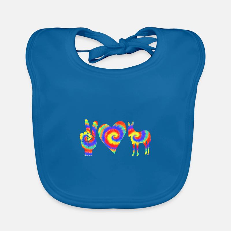 Âne - Bavoir bio Bébé - bleu paon