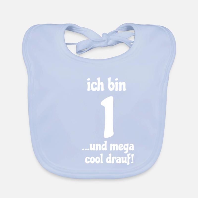 Ich bin 1 und mega cool drauf. Erster Geburtstag B Baby Bio-Lätzchen