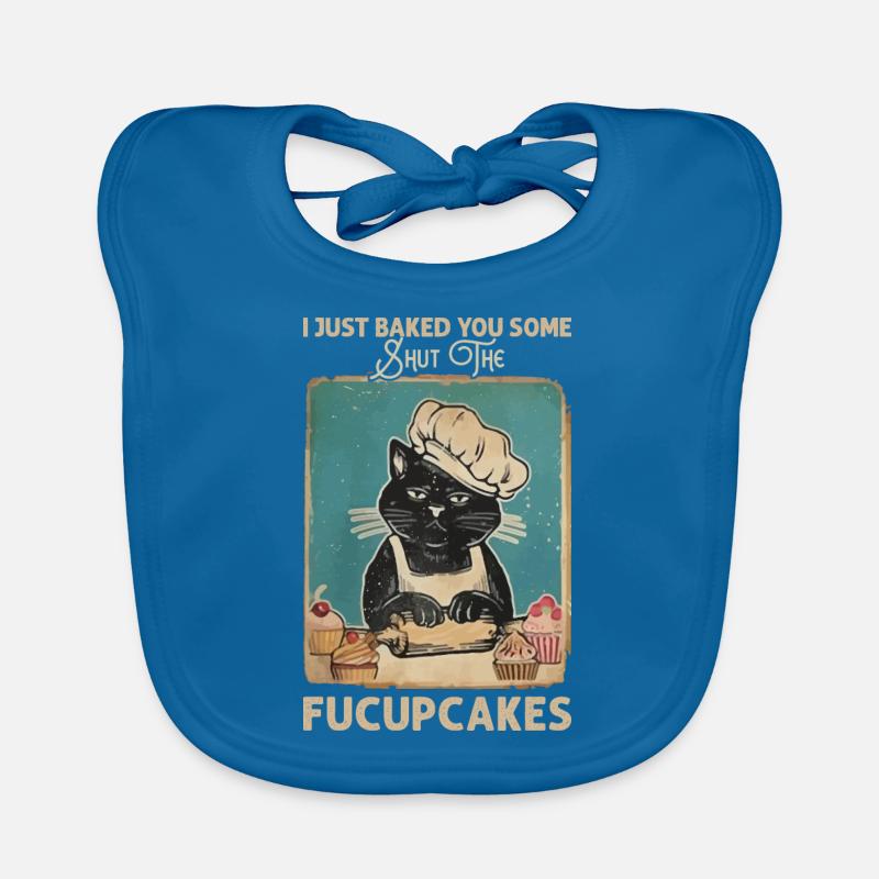 Funny Cat Saying graphic Organic Baby Bibs