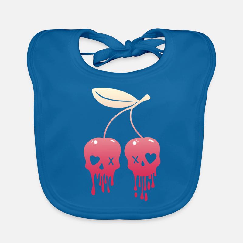 Cherries Kawaii Skull Pastel Goth Organic Baby Bibs