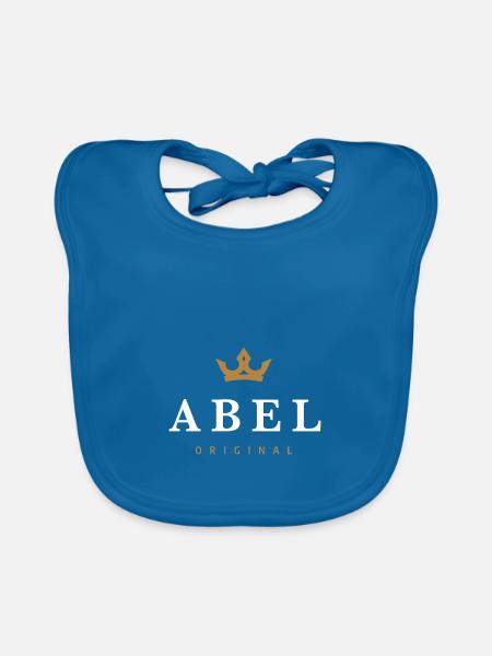 Logo de la famille Abel Original - Bavoir bio Bébé - bleu paon - Devant