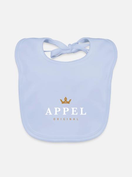 Appel Original Family Logo - Organic Baby Bibs - sky blue - Front