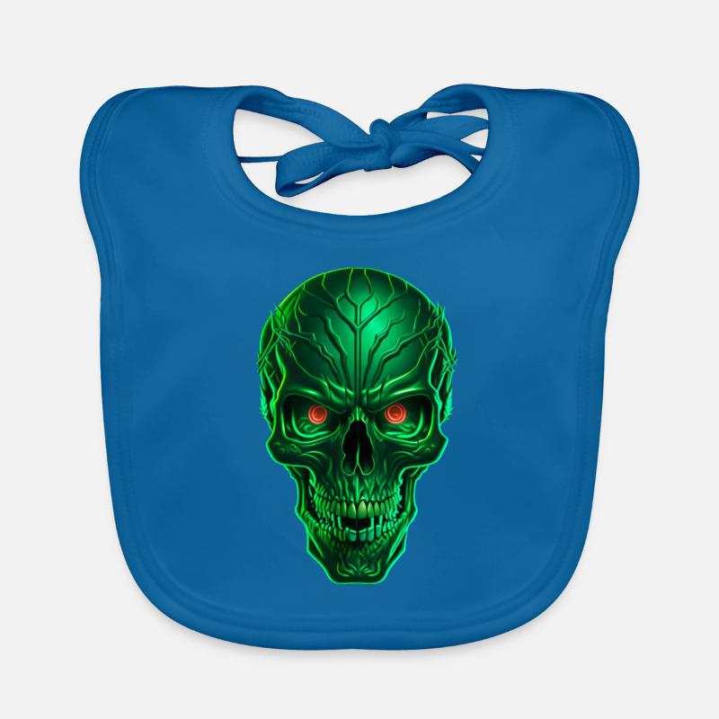 Green Techno Skull Baby Bio-Lätzchen