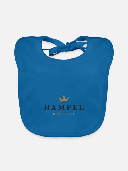 Hampel Original Family Logo - Organic Baby Bibs - peacock-blue - Front