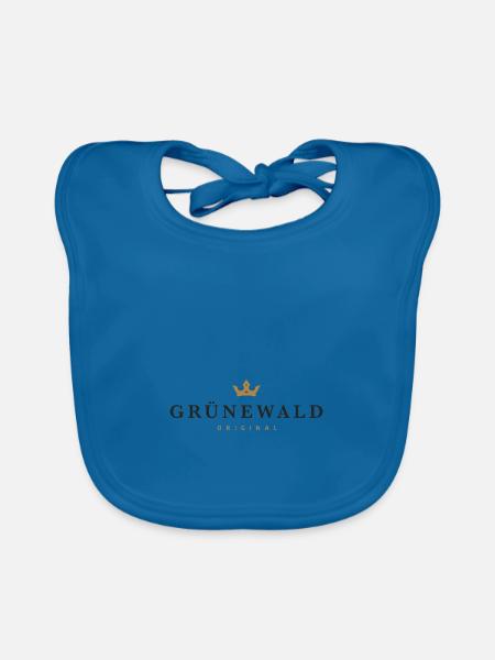Grünewald Original Logo de la famille - Bavoir bio Bébé - bleu paon - Devant